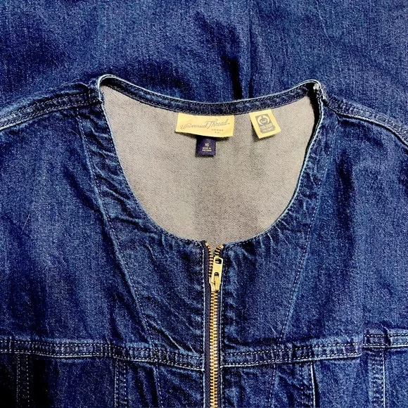 UNIVERSAL THREAD sleeveless tailored denim jumpsuit 16 NWOT - Picture 3 of 9